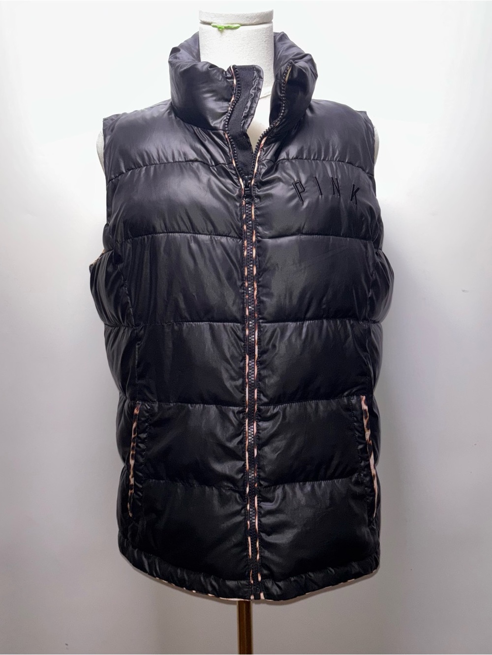 PINK Victoria's Secret Black Quilted Puffer Vest Size M